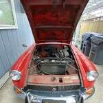 Engine bay before cleaning