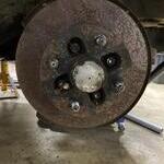 Passenger side rotor and hub before disassembly