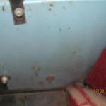 Iris blue paint behind dashboard